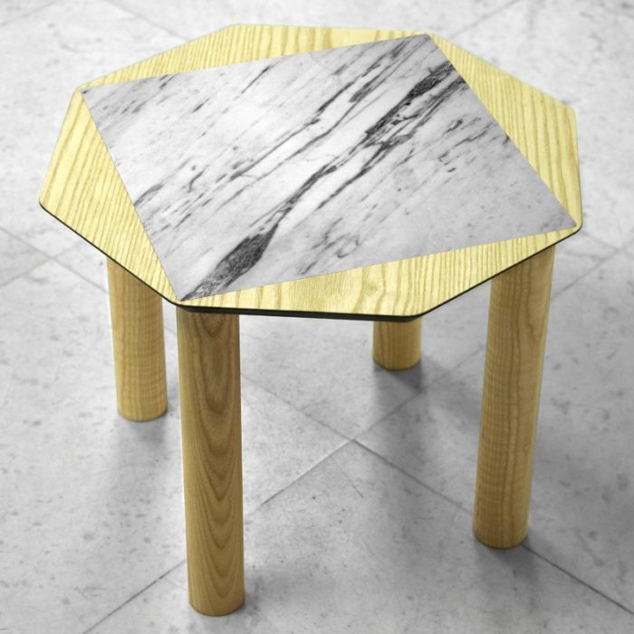 BAMink-table-basse-frêne-Oktō-sol en marbre-Némo Welter-Marbre-I