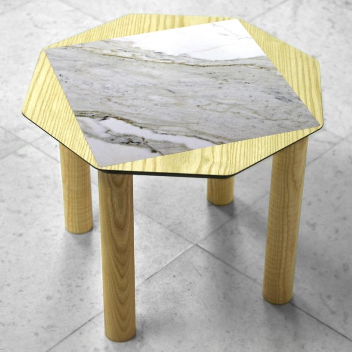 BAMink-table-basse-frêne-Oktō-sol en marbre-Némo Welter-Marbre-IV