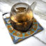 "Azulejos III" by Pauline Dubisy on ceramic trivet