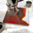 "Naturel Cyan" by Yannick Pirson on ceramic trivet